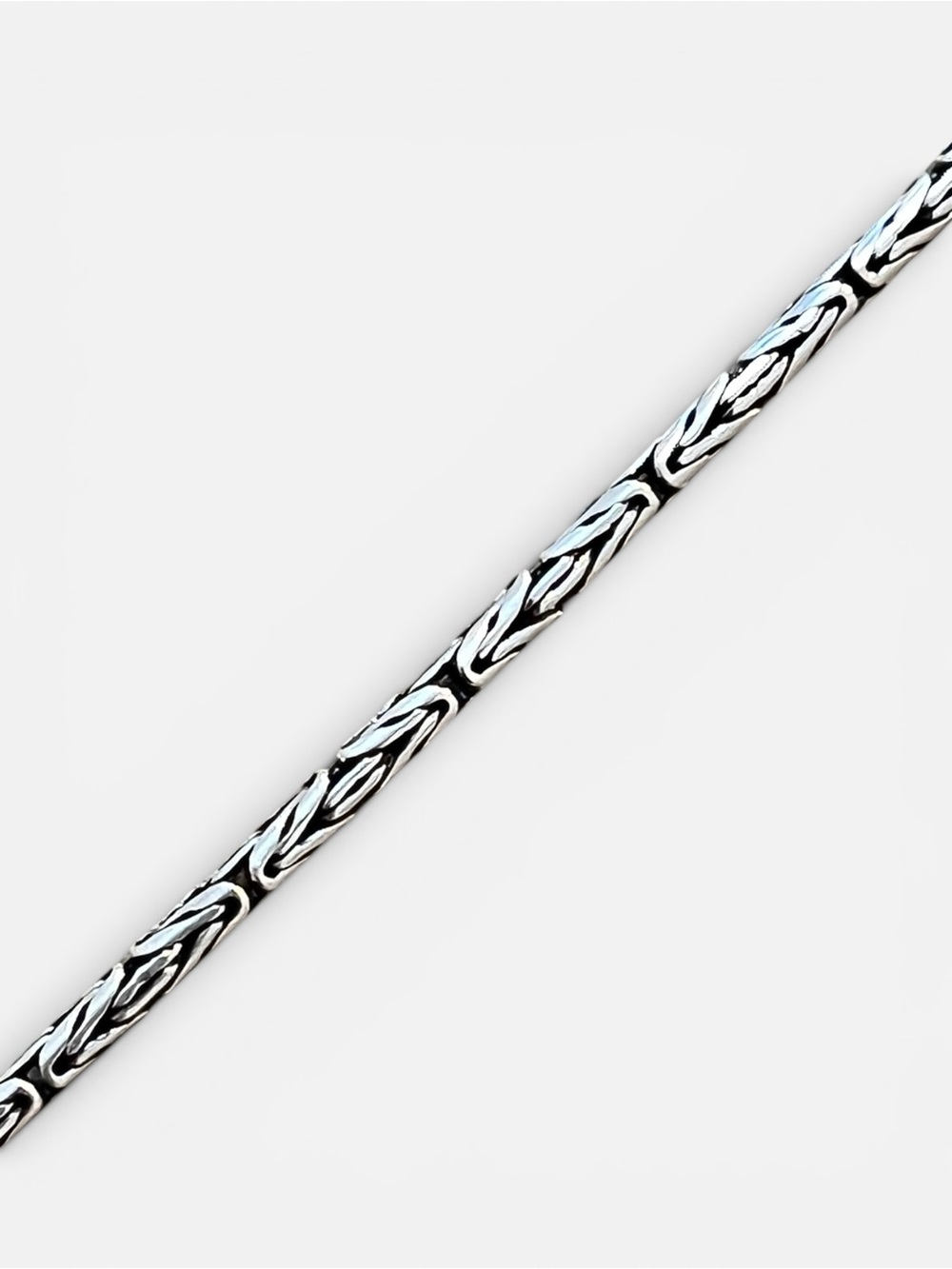 Elegant Oxidized Sterling Silver Byzantine 7.5” Bracelet
